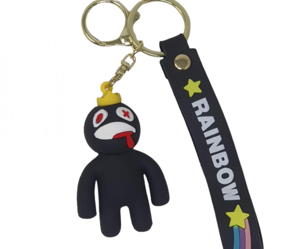 Llavero Goma Correa Rainbow Negro
