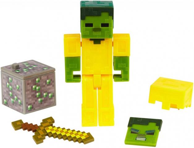 Minecraft Earth 8.5Cm Zombie with Gold Armor Original
