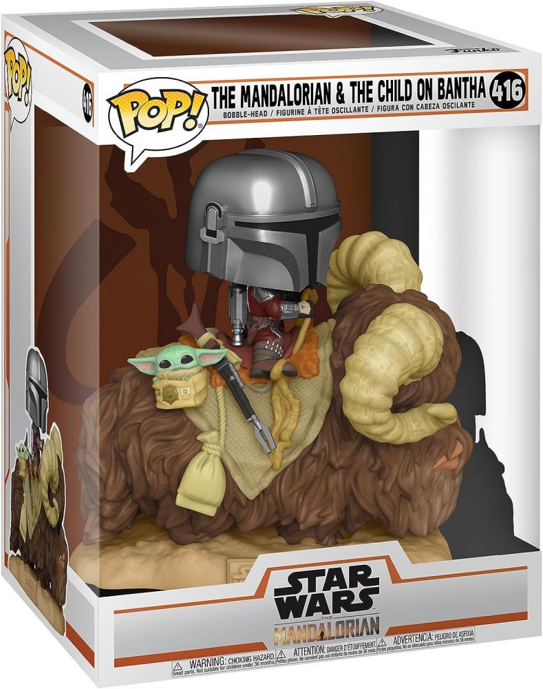 Funko Pop Deluxe Mandalorian on Bantha with Child