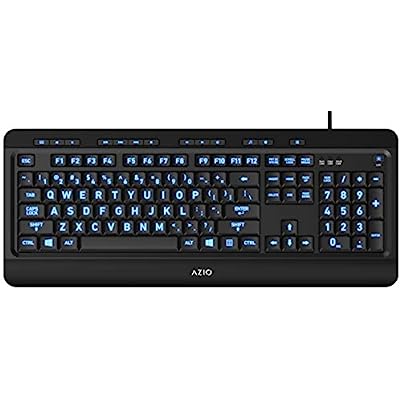Azio Large Print Tri-Color Backlit Wired Keyboard (KB505U)