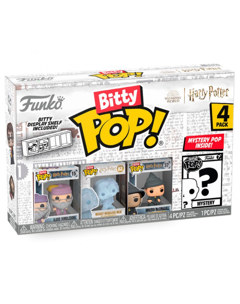 Funko Pop! Bitty Harry Potter Mini 4-Pack Dumbledore, Nearly, Minerva