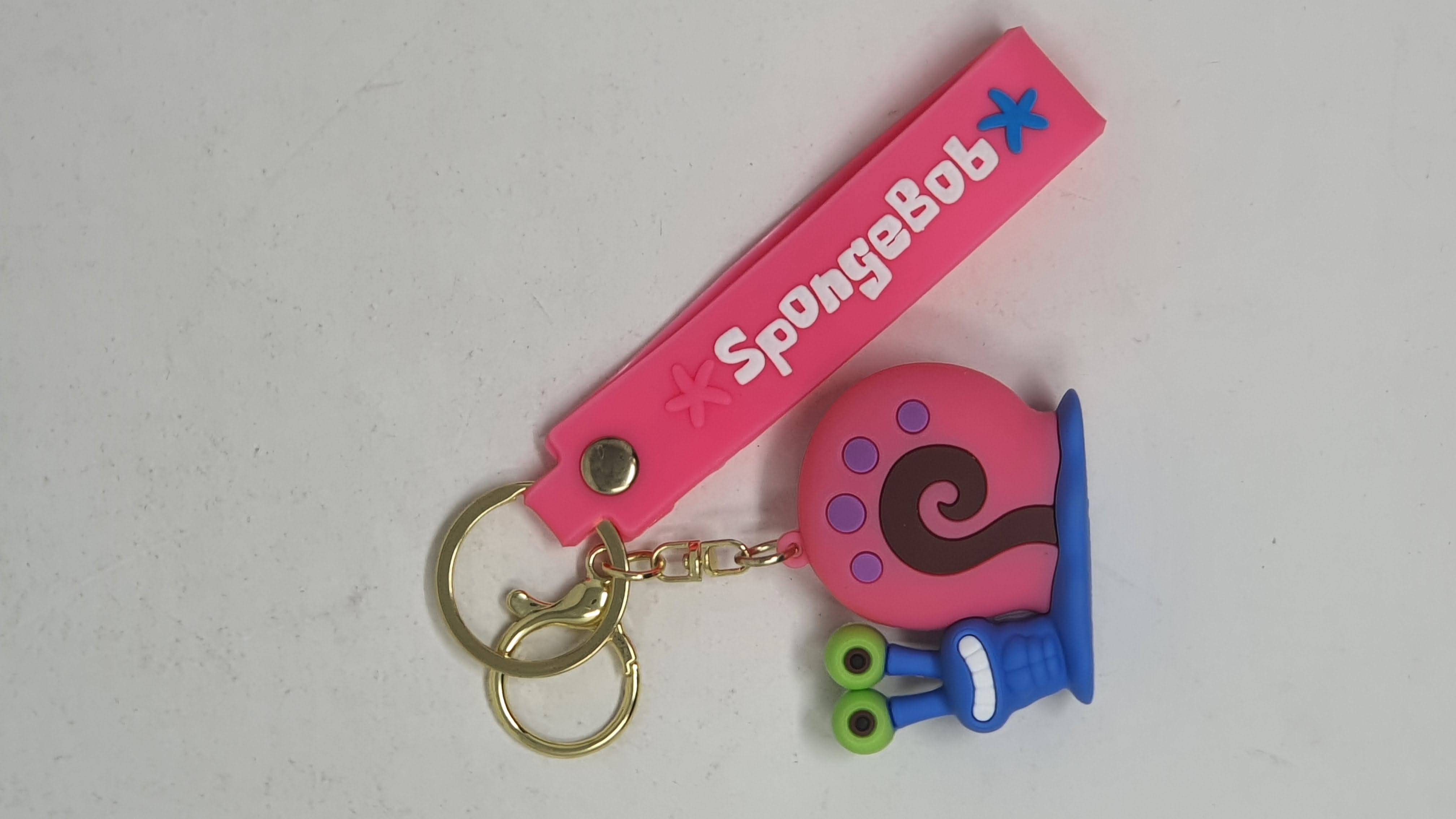 Llavero Goma Spongebob Caracol Rosa