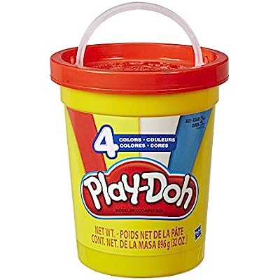 Hasbro Play-Doh Pote 4 Cores 896Gr Rojo, Amar, Blanco y Azul