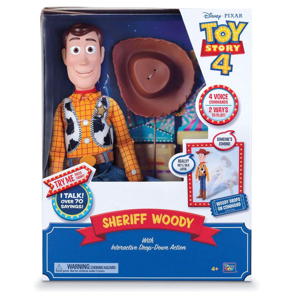 Toy Story Disney Pixar 4 Sheriff Woody, with Interactive Drop-Down Action