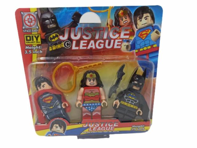 Lego 8cm x3 Superman Wonderwoman Batman