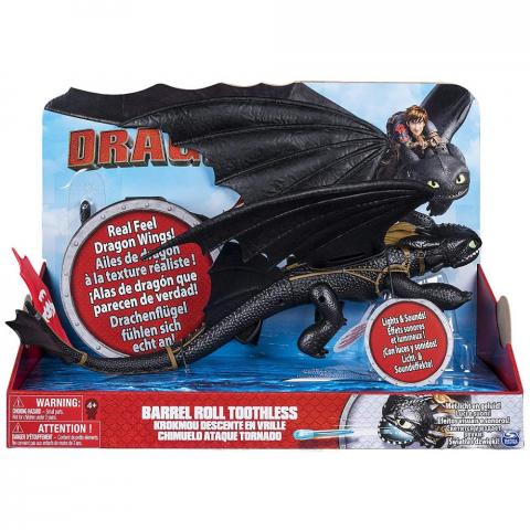 Dreamworks Dragons Barrel Roll Toothless Dragon Toy with Lights and Sounds