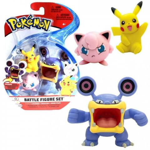  Figuras Pokemon Loudred Pikachu Y Jigglypuff Set