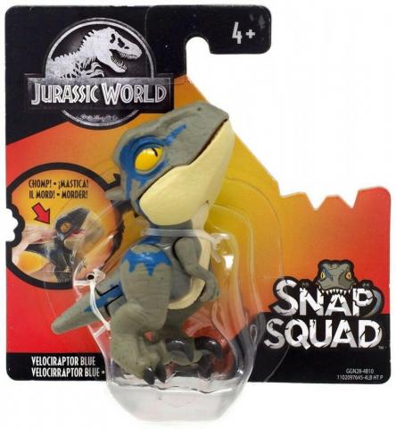 Jurassic World Snap Squad Velociraptor Blue Mini Figure Mattel