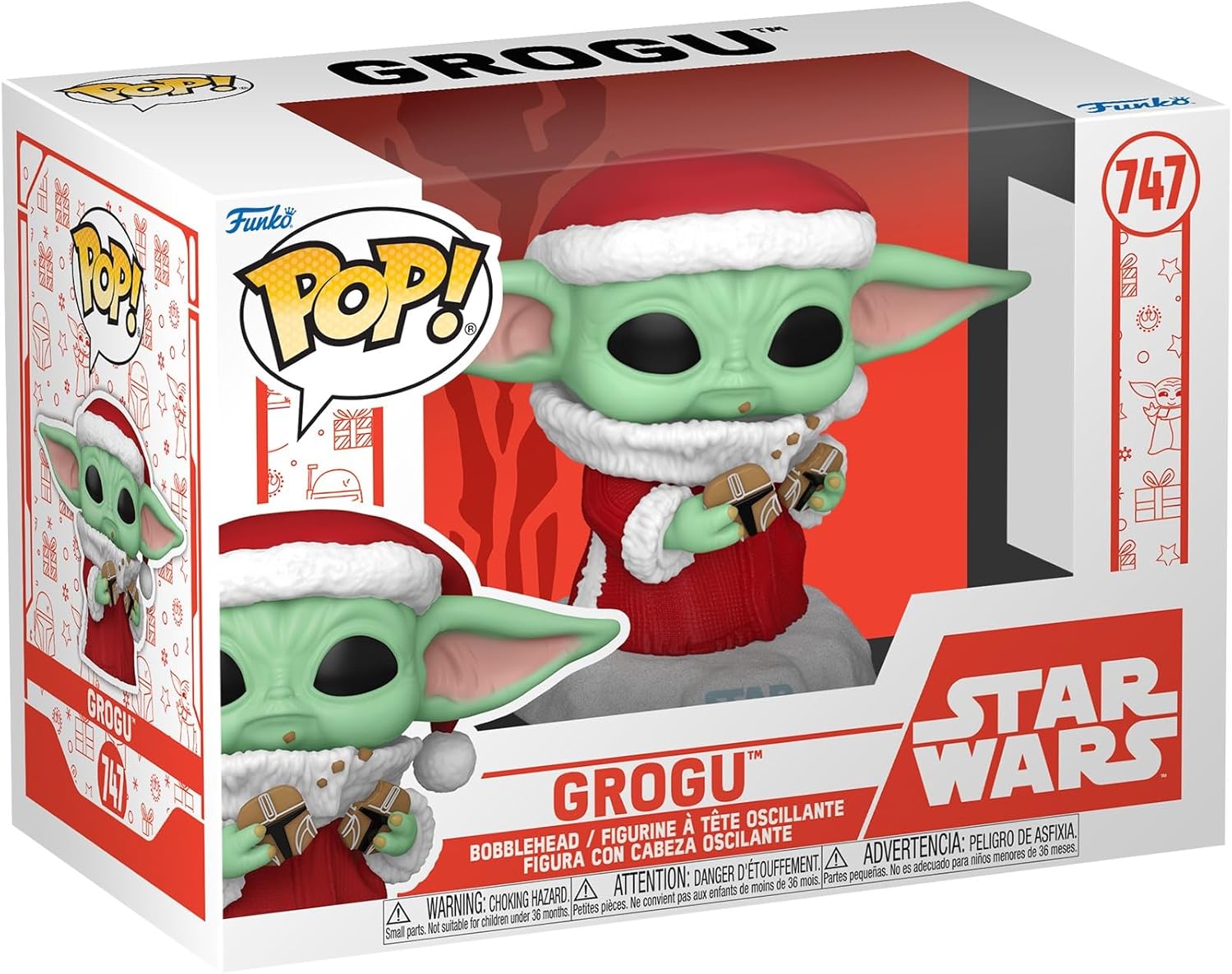 Funko Pop Star Wars Mandolorian Grogu Santa