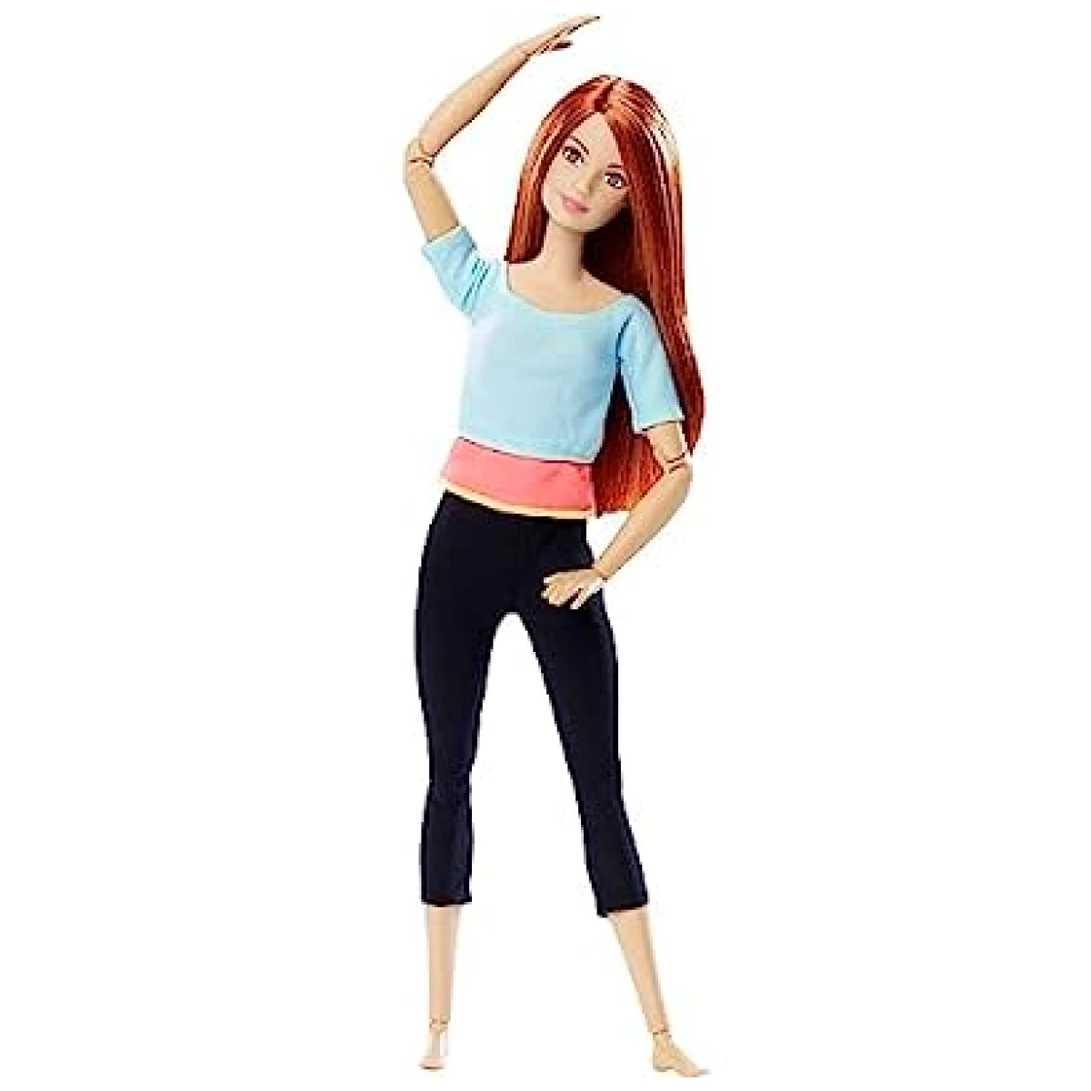 Barbie Made to Move Pastel Blue Yoga Leggings Red Hair