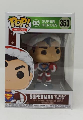 Funko Pop DC Holiday Superman Sweater Caja Dañada