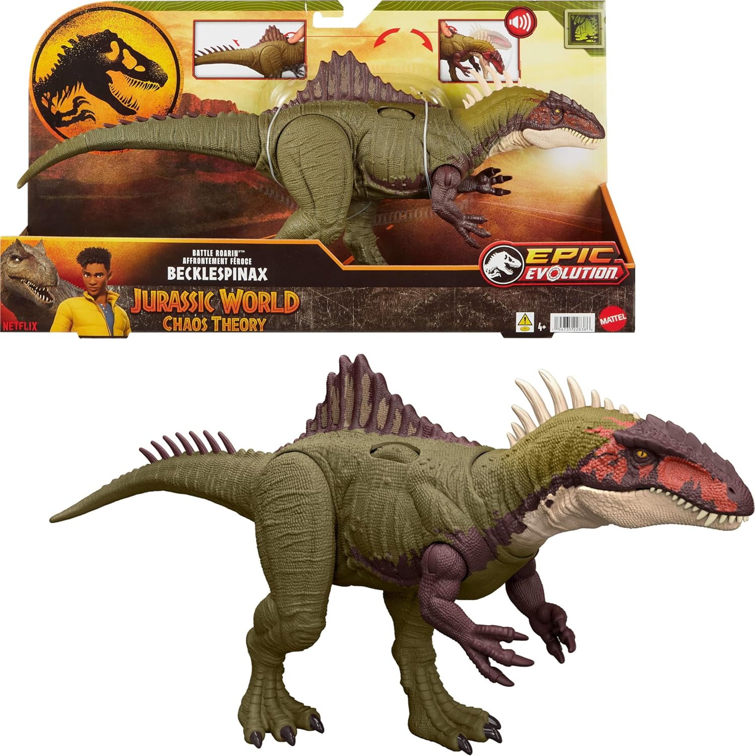 Mattel Jurassic World Chaos Theory Battle Roarin Becklespinax