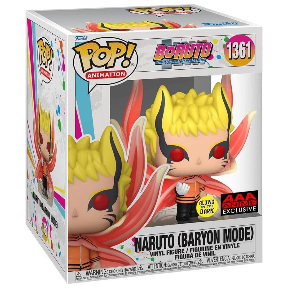 Funko Pop Naruto Baryon Mode AAA Anime Exclusive GITD