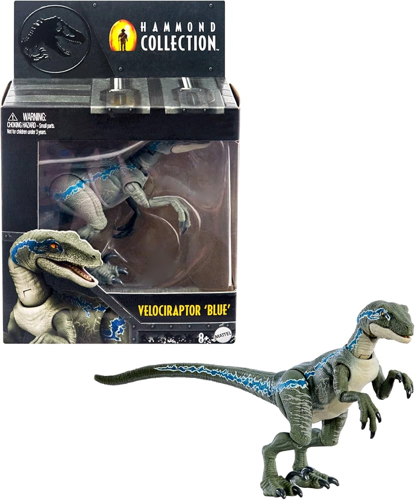 Mattel Jurassic World Hammond Collection Velociraptor Blue