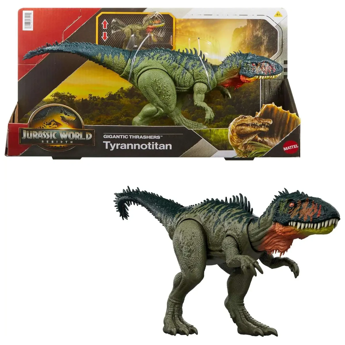 Mattel Jurassic World Rebirth Gigantic Thrashers Tyrannotitian