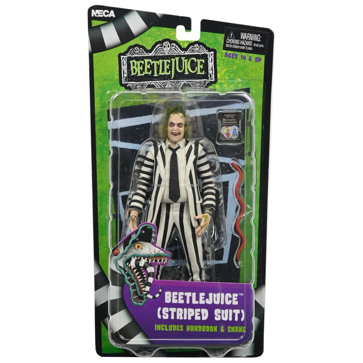 NECA Beetlejuice Movie Classic 1988 Black & White Suit