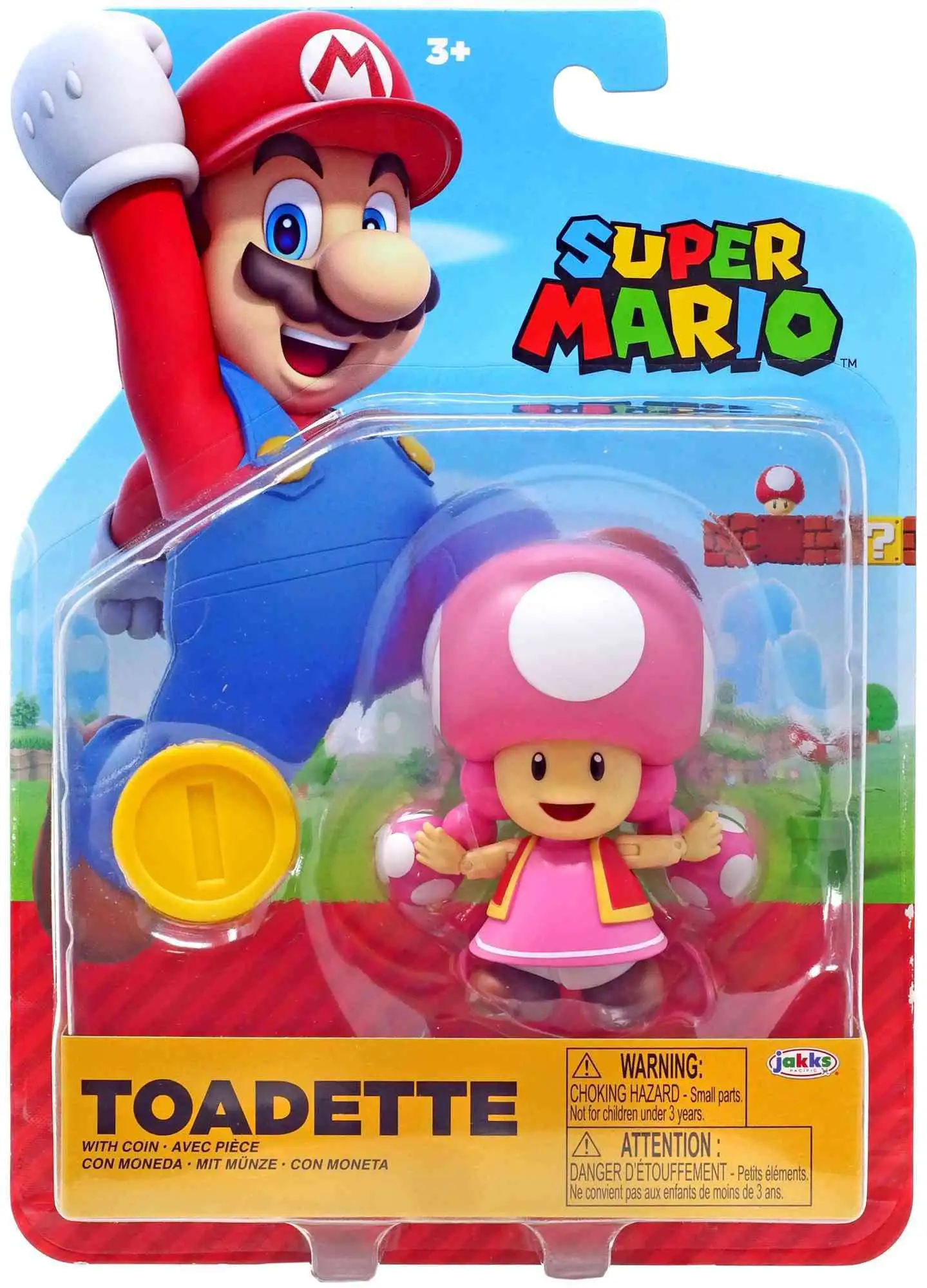 World of Nintendo Super Mario Toadette Con Moneda Escala 10Cm