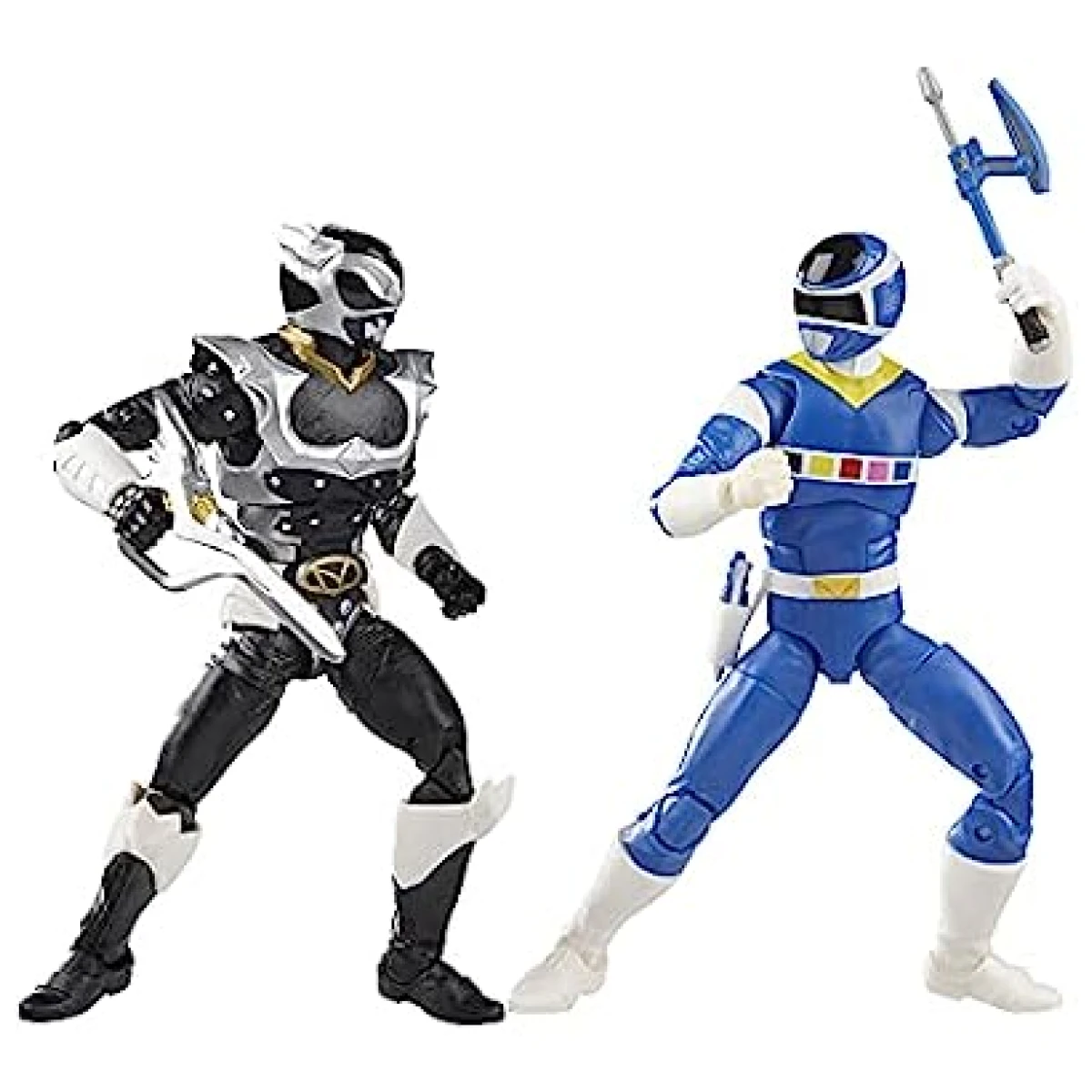 Power Rangers Lightning In Space Blue Ranger Vs. Silver Psycho Ranger