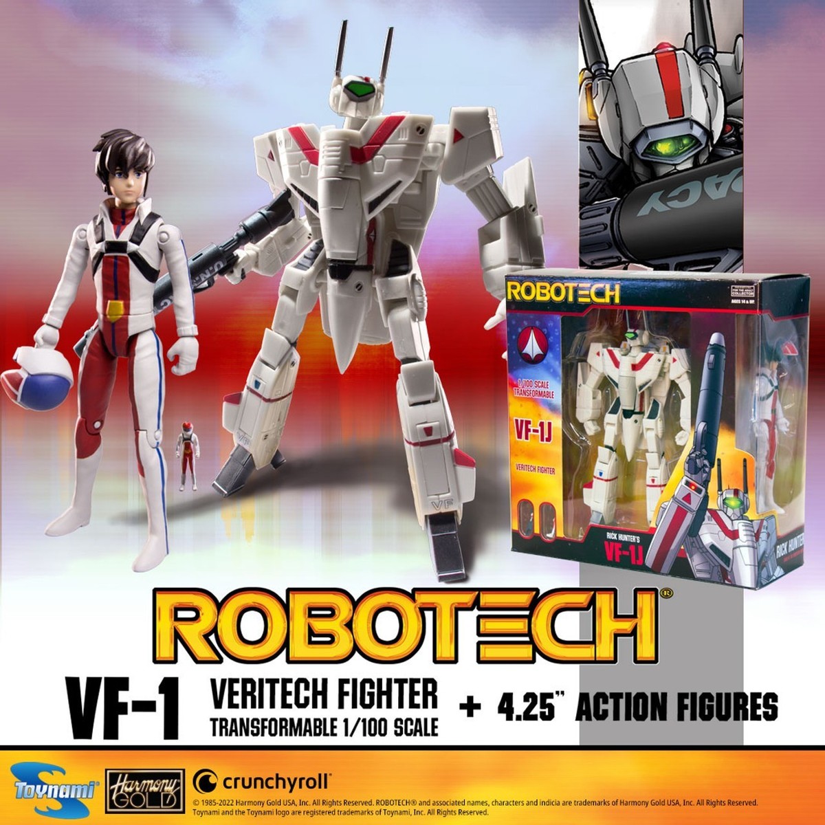 Tonami Robotech Rick Hunter VF-1J Veritech Nave y Figura 4,25