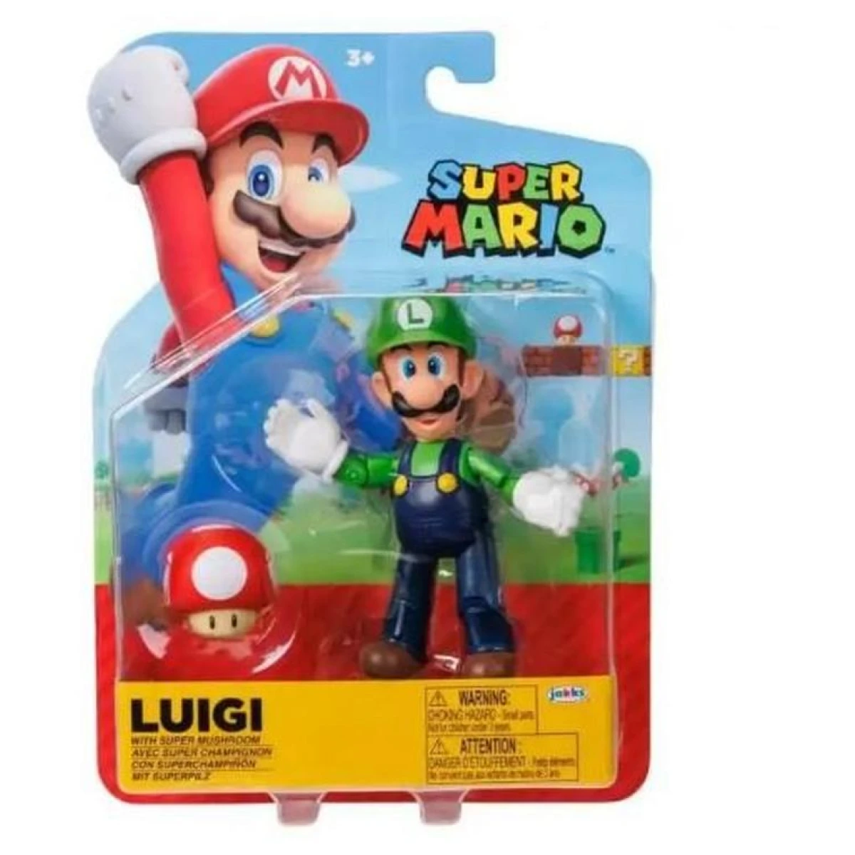 Super Mario Luigi 4-in Action Figure