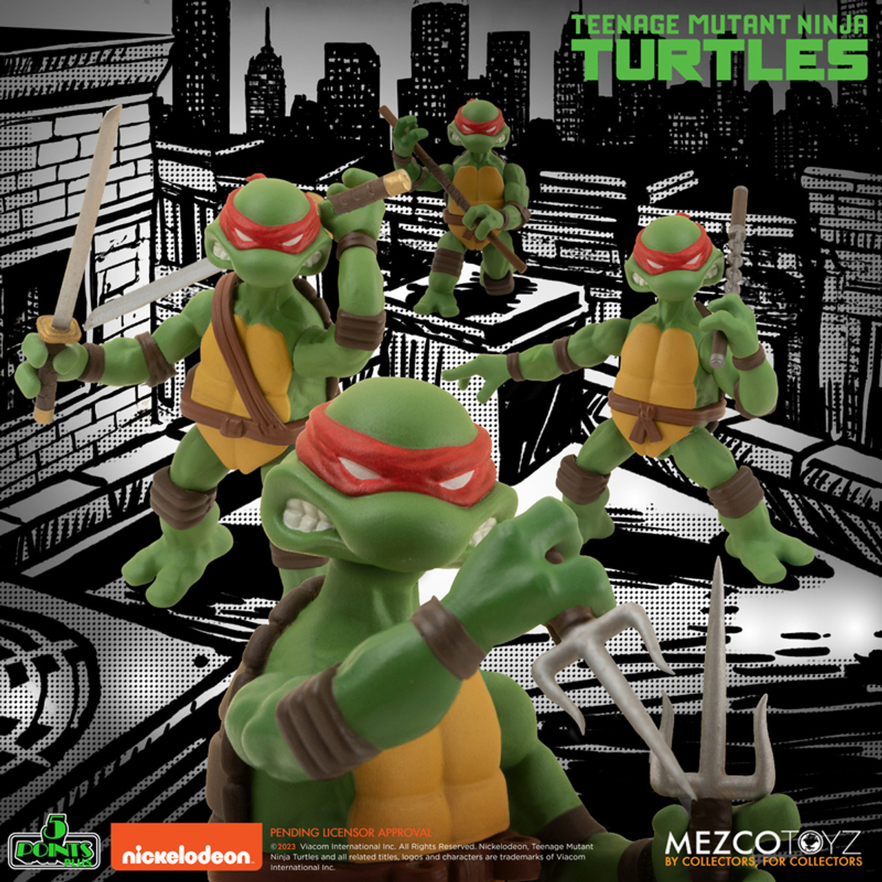 Mezco 5 Points Plus Teenage Mutant Ninja Turtles Deluxe Set
